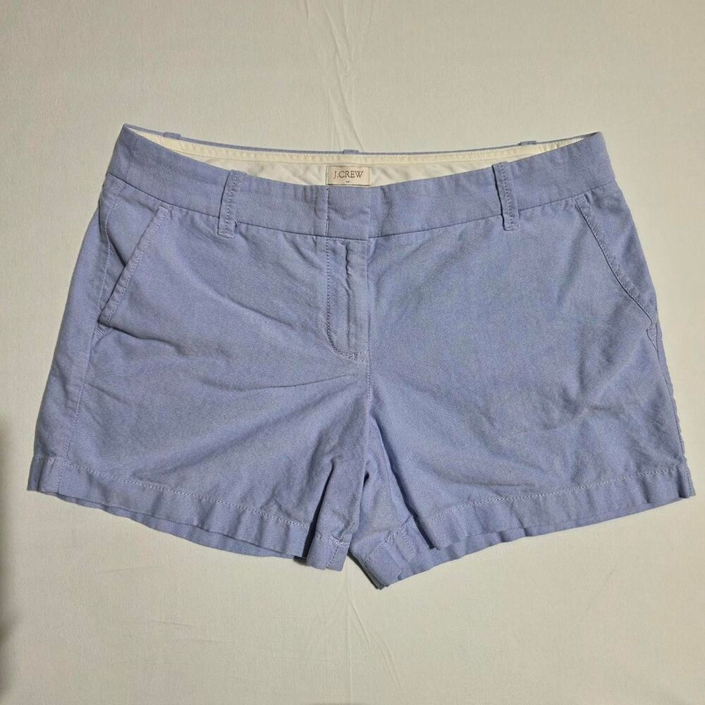 J.Crew light blue flat front chino shorts women's size 8